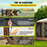 Side cloth with ventilation window on the pop up screen tent