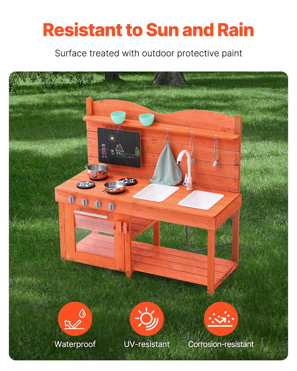 Wooden outdoor mud kitchen play set