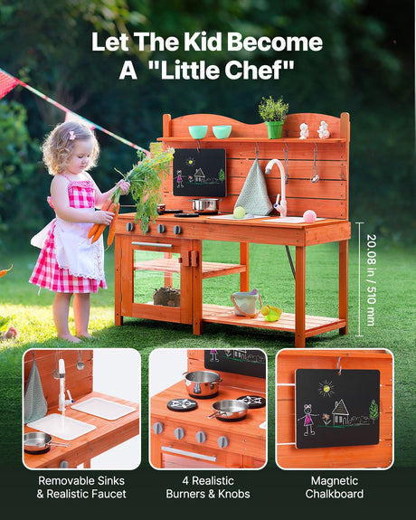 Mud kitchen with sinks and faucet