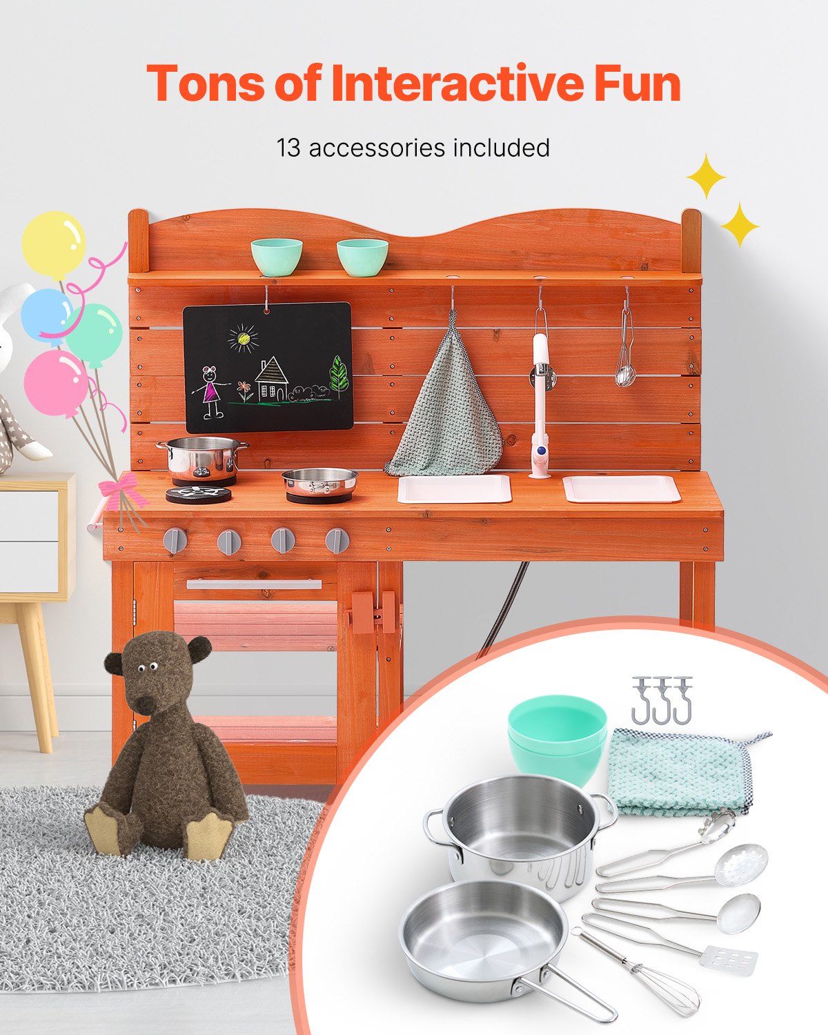Mud kitchen magnetic chalkboard