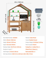 Wooden mud kitchen canopy detail