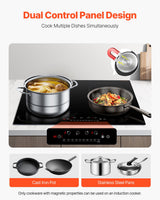 Induction cooktop installed flush into a kitchen benchtop