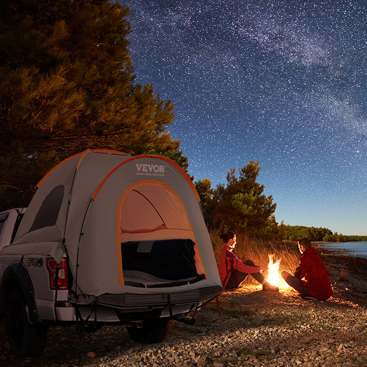 SUV Camping Tent, 10x10ft, Waterproof, 5-8 Person, with Awning