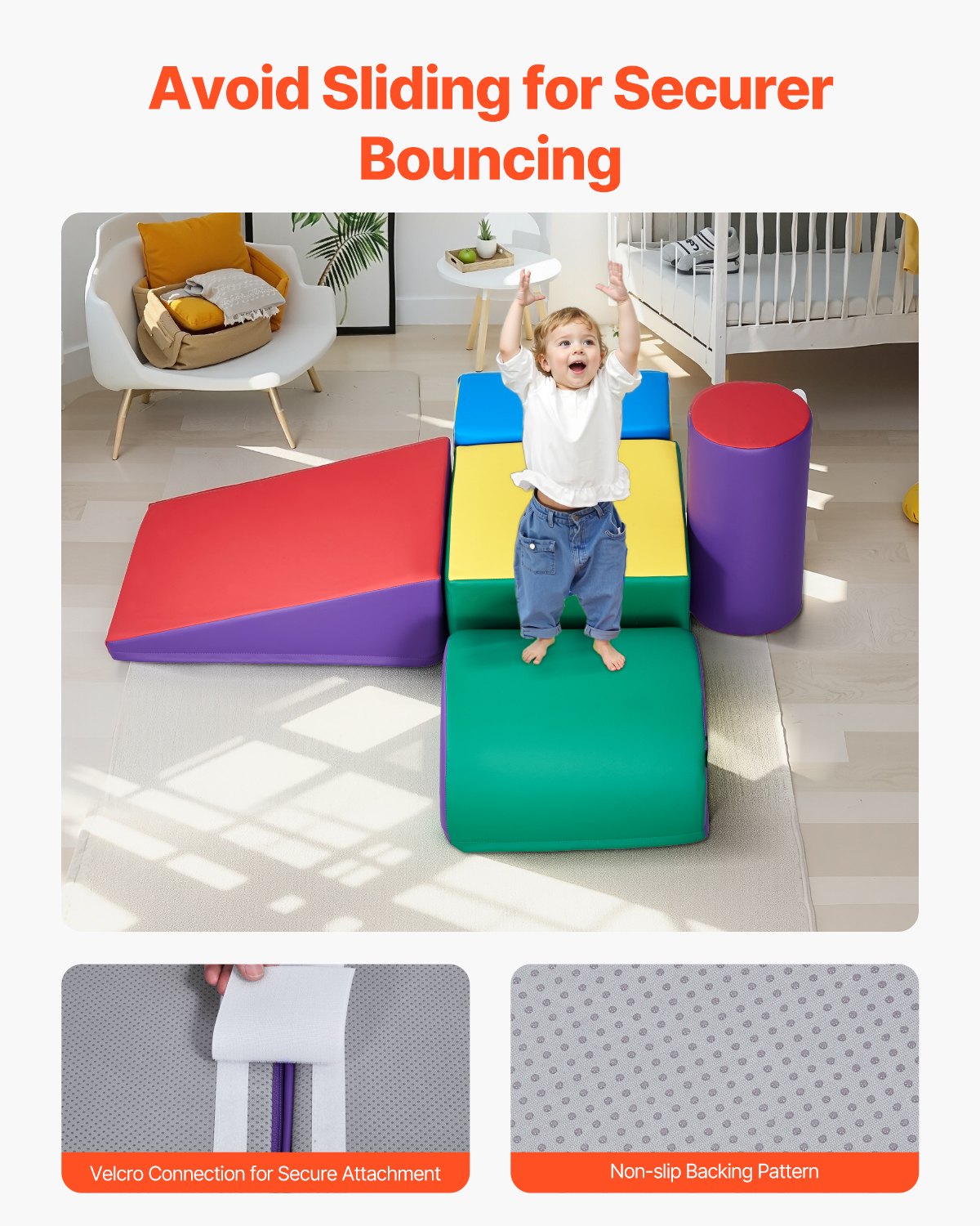 Non slip base of foam climbing block