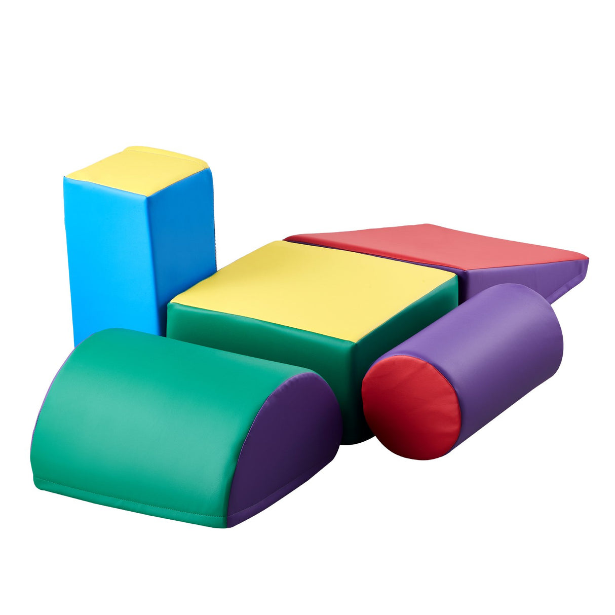 Toddler playing with foam climbing blocks