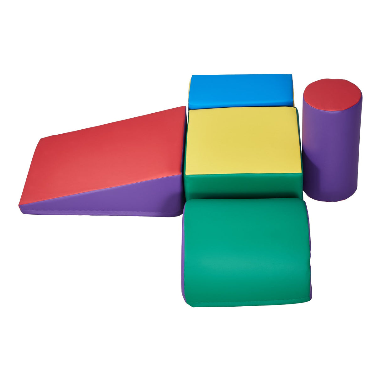 Five piece soft foam climbing block set detail