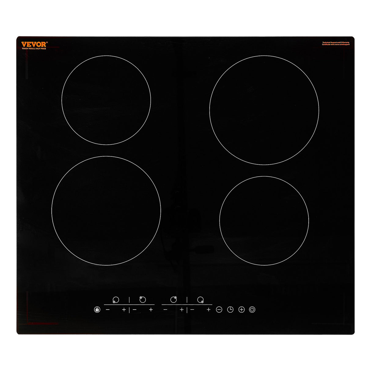 Underside of the built in electric cooktop showing the wiring box