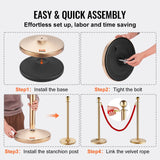 Crowd control stanchion set with red velvet rope