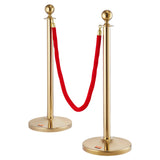 Crowd control stanchion set with red velvet rope