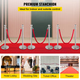 Silver stanchion post with red velvet rope