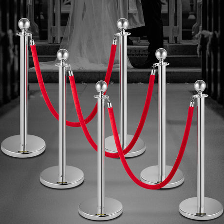 Silver stanchion set in a venue