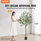 Artificial eucalyptus tree full height view showing realistic green foliage — Allure Home Collections