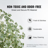 Artificial eucalyptus tree leaf detail showing lifelike PE material texture — Allure Home Collections