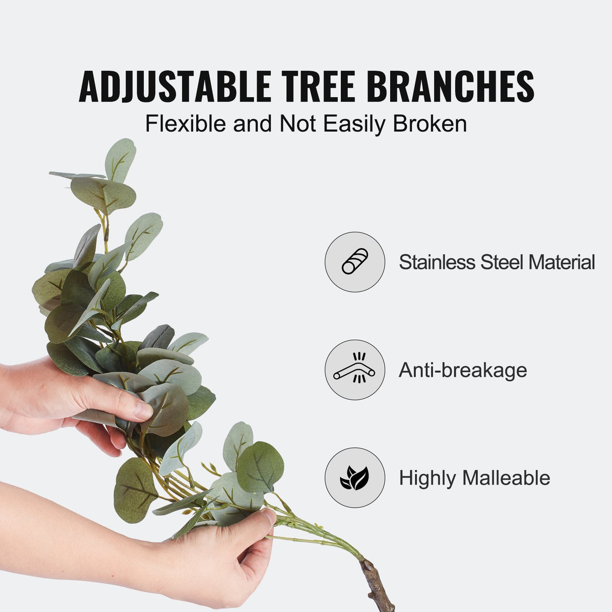 Artificial eucalyptus tree in home office setting showing scale — Allure Home Collections