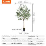 Artificial eucalyptus tree anti-tip base and pot detail — Allure Home Collections