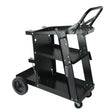 Slaidburn three tier steel welding cart with gas cylinder slots and safety chains