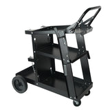Slaidburn three tier steel welding cart with gas cylinder slots and safety chains
