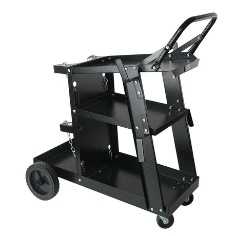 Slaidburn three tier steel welding cart with gas cylinder slots and safety chains