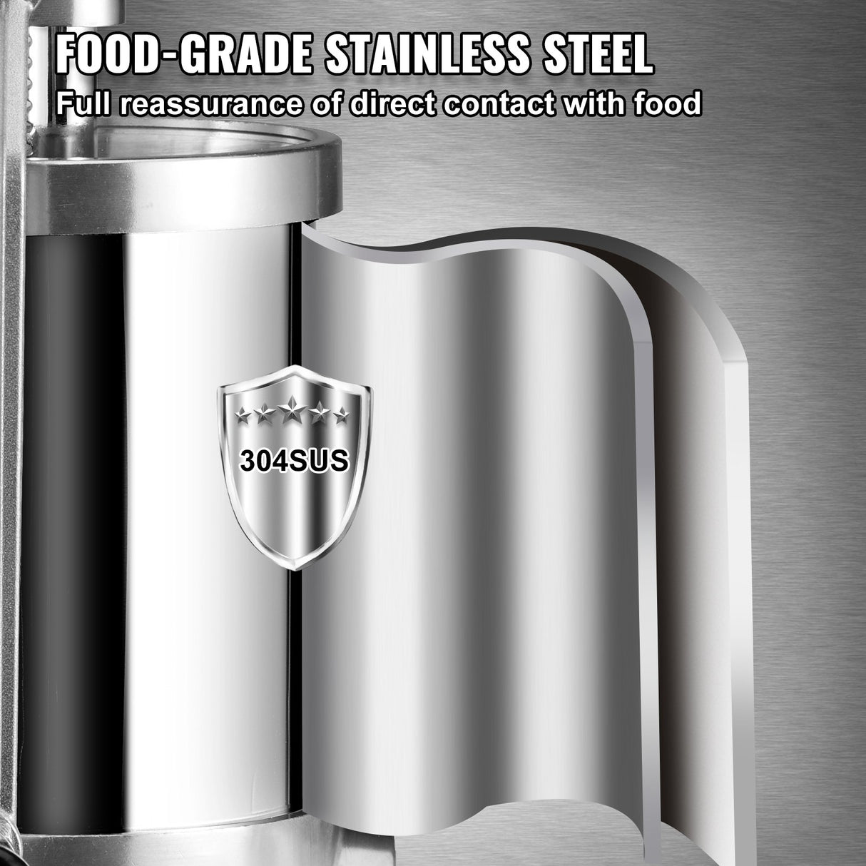 Sausage stuffer crank handle and piston mechanism