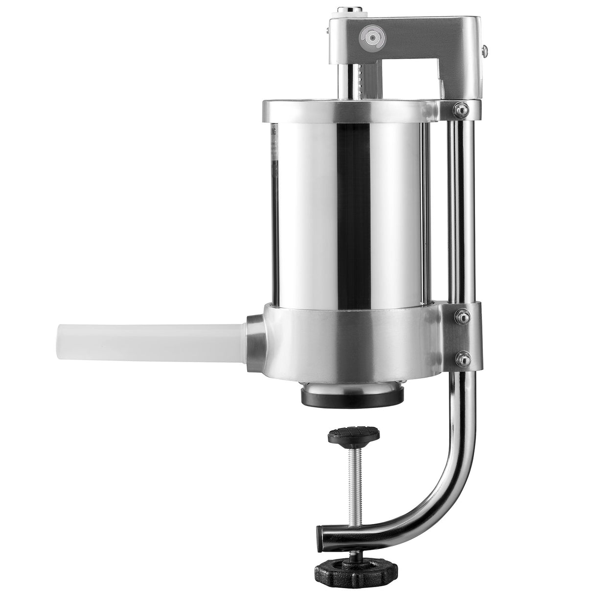 Sausage stuffer supplied with three stainless steel tubes