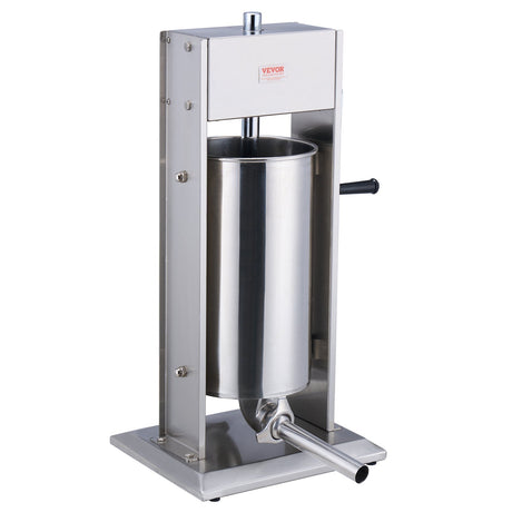 Vertical manual sausage stuffer, 15 L, in 304 stainless steel with dual speed crank