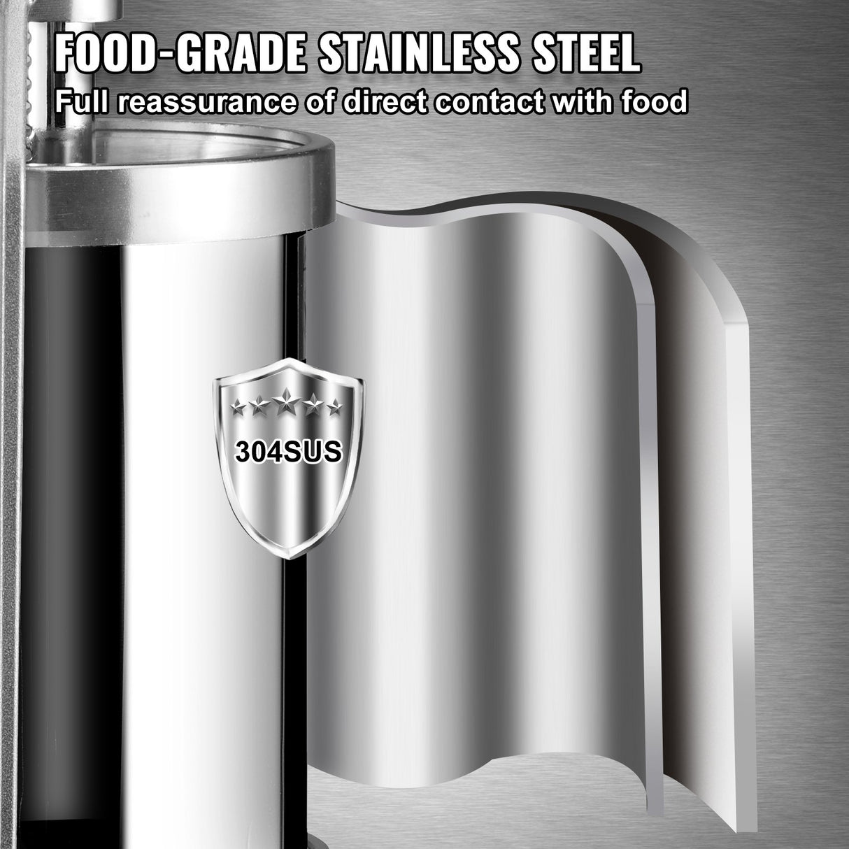 Crank handle and piston mechanism on the sausage stuffer