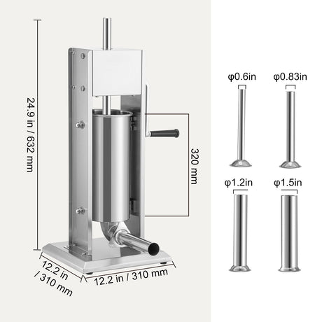 Stainless steel cylinder loaded with seasoned mince