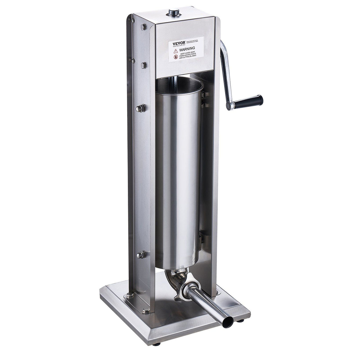 Vertical manual sausage stuffer, 7 L, in 304 stainless steel with dual speed crank