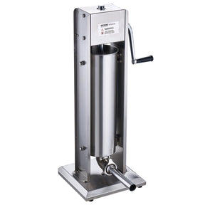 Vertical manual sausage stuffer, 7 L, in 304 stainless steel with dual speed crank