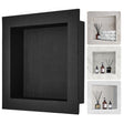 Recessed ready-to-tile shower niche, black, 40 x 40 cm single shelf
