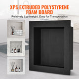 Recessed ready-to-tile shower niche, black, 40 x 40 cm single shelf
