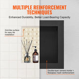 Recessed ready-to-tile shower niche, black, 40 x 40 cm single shelf