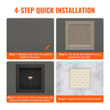 Recessed ready-to-tile shower niche, black, 40 x 40 cm single shelf
