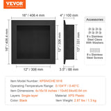 Recessed ready-to-tile shower niche, black, 40 x 40 cm single shelf