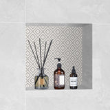 Recessed ready-to-tile shower niche, black, 40 x 40 cm single shelf