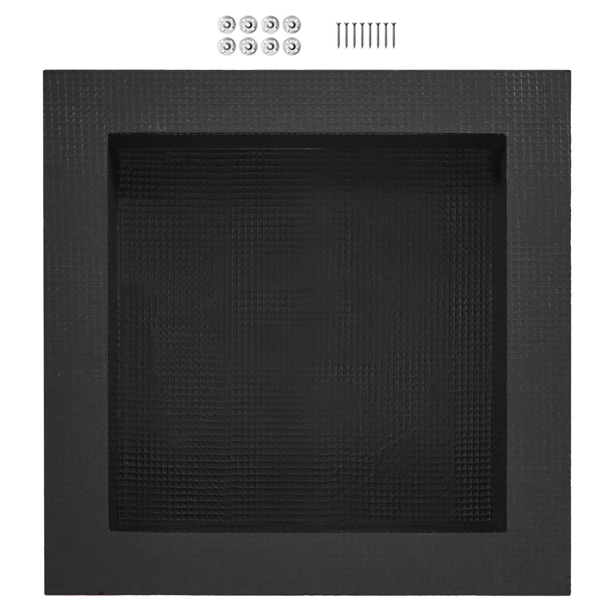 Recessed ready-to-tile shower niche, black, 40 x 40 cm single shelf