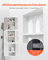 Recessed ready-to-tile double shelf shower niche, 40 x 50 cm