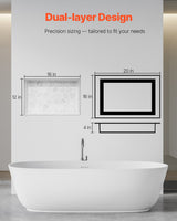 Recessed ready-to-tile double shelf shower niche, 40 x 50 cm