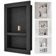 Recessed ready-to-tile double shelf shower niche, black, 40 x 60 cm
