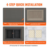 Recessed ready-to-tile double shelf shower niche, black, 40 x 60 cm