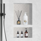 Recessed ready-to-tile double shelf shower niche, black, 40 x 60 cm