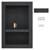 Recessed ready-to-tile double shelf shower niche, black, 40 x 60 cm