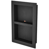 Recessed ready-to-tile double shelf shower niche, black, 40 x 60 cm