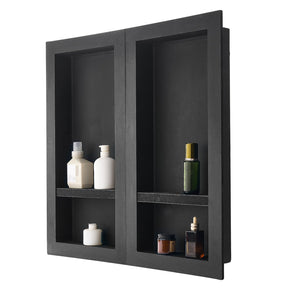 Recessed ready-to-tile double shelf shower niche, 40 x 81 cm, set of two