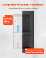 VEVOR Shower Niche 40.6 x 81.3 + 40.6 x 81.3 cm Recessed Wall Shelf Bathroom