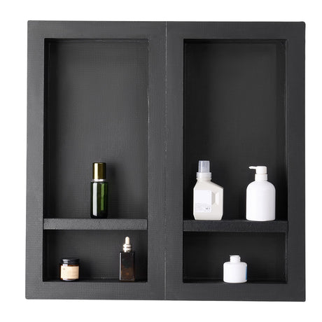 VEVOR Shower Niche 40.6 x 81.3 + 40.6 x 81.3 cm Recessed Wall Shelf Bathroom