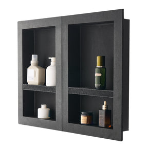 Recessed ready-to-tile double shelf shower niche, 40 x 61 cm, set of two