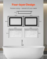 VEVOR Shower Niche 40.6 x 61+40.6 x 61 cm Recessed Wall Organizer Bathroom
