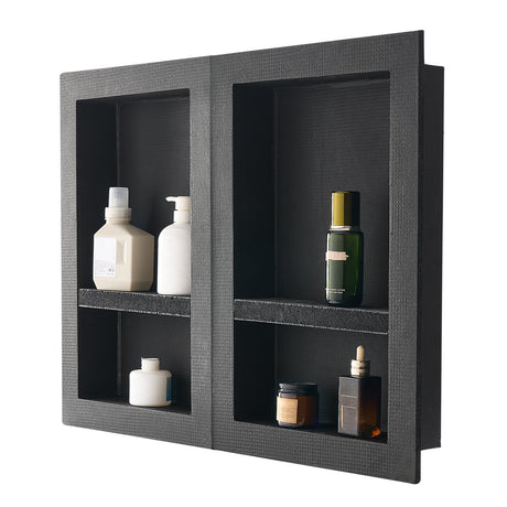 VEVOR Shower Niche 40.6 x 61+40.6 x 61 cm Recessed Wall Organizer Bathroom