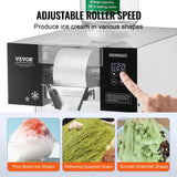 Touch panel displaying roller rotation speed on the ice machine